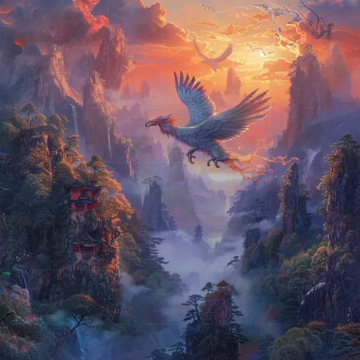 Chinese Mythical Landscapes Illustrations