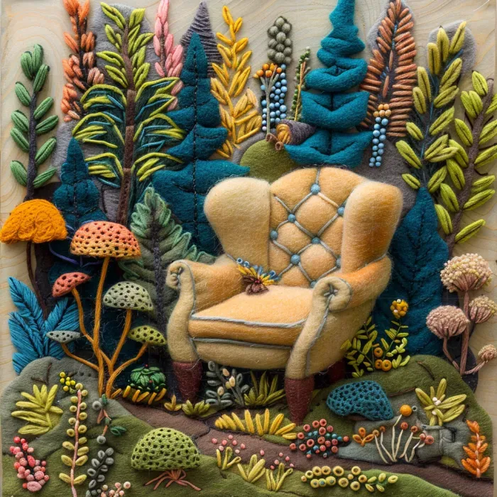 Enchanting Felt Embroidery Illustrations