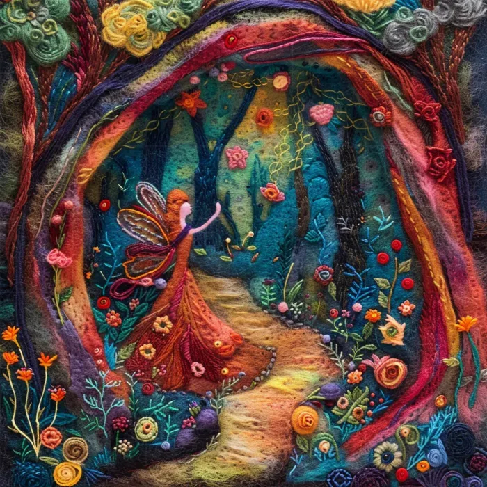 Enchanting Felt Embroidery Illustrations