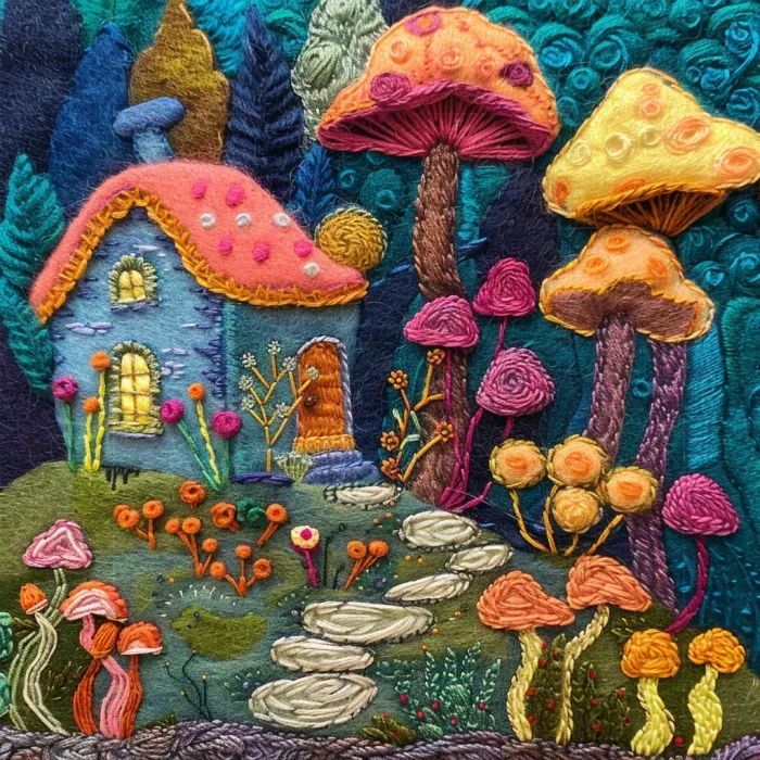 Enchanting Felt Embroidery Illustrations
