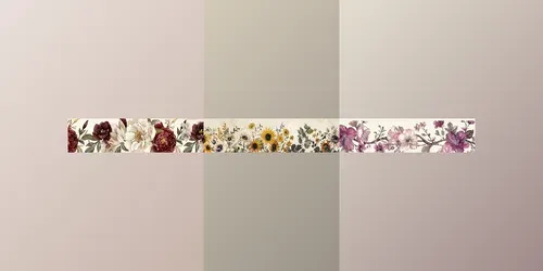 Vintage Botanical Pattern Washi Tapes generated by midjourney