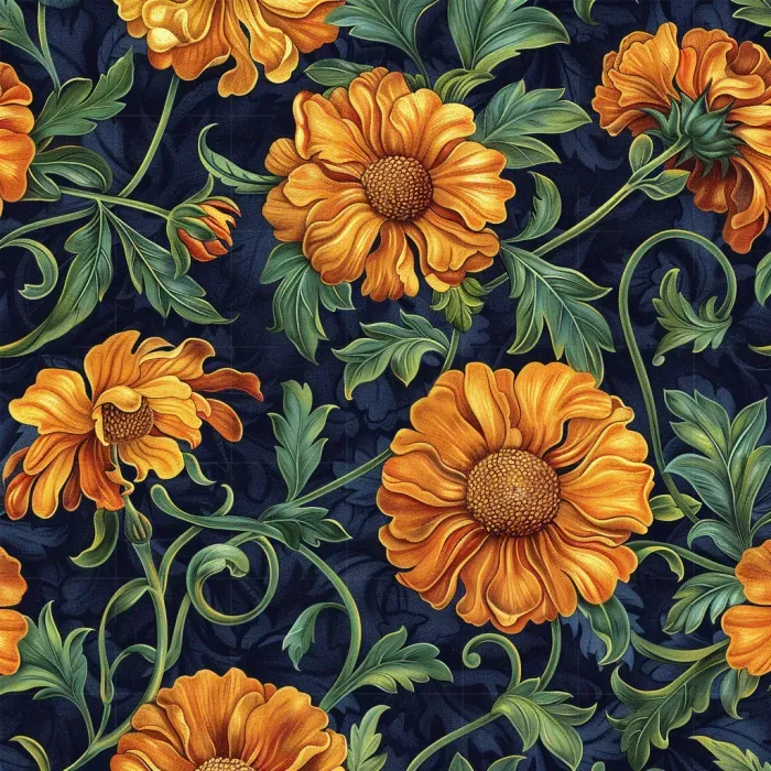 Intricate Vintage Botanical Floral Art