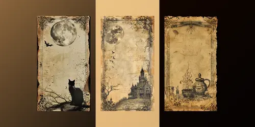 Vintage Halloween Junk Journal Designs generated by midjourney