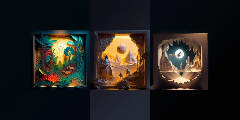 Stunning Layered Paper Art generated by undefined