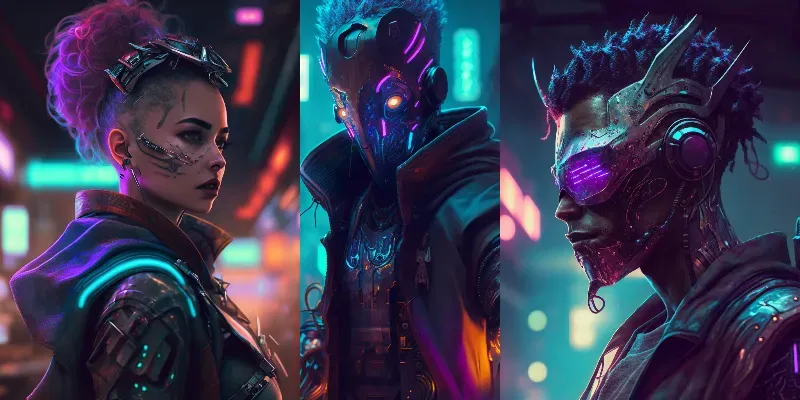Fantasy Characters In An Alien City generated by undefined