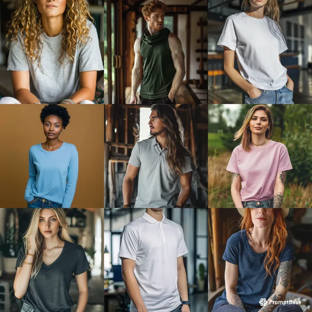 Realistic Tshirt Mock Up Models