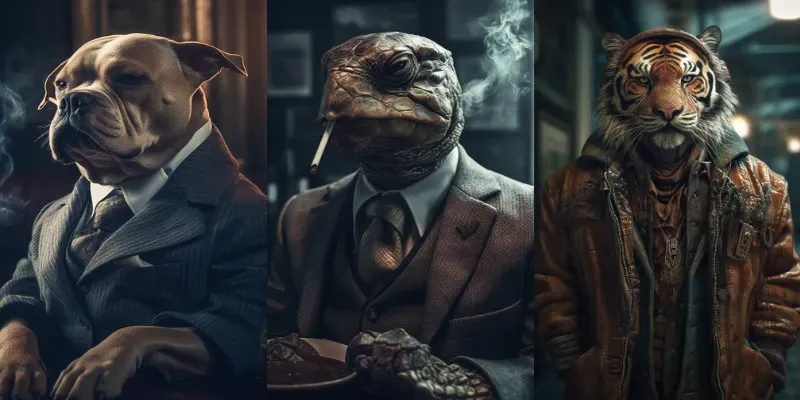Photorealistic Anthropomorphic Animals generated by undefined