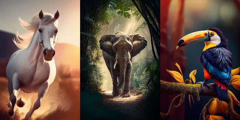 Photorealistic Animals In Minimalistic Style generated by undefined