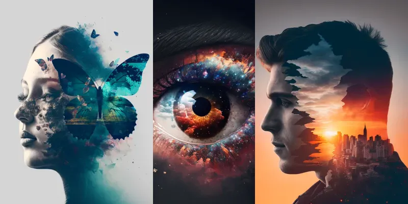 Double Exposure Portraits generated by undefined