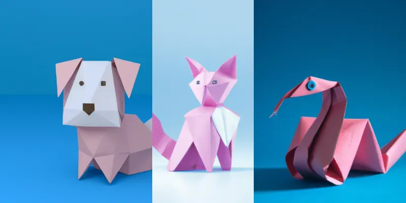 Cute Animal Paper Foldings generated by undefined