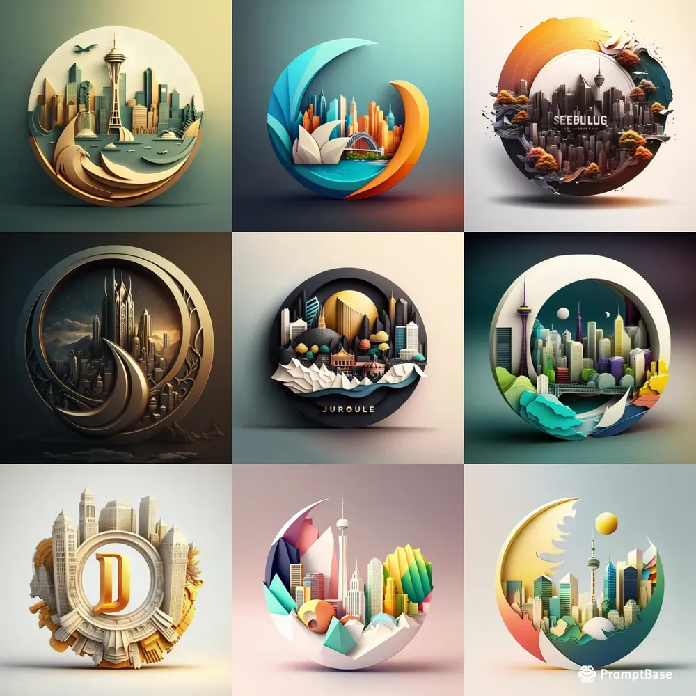 Custom 3D City Logo Designs