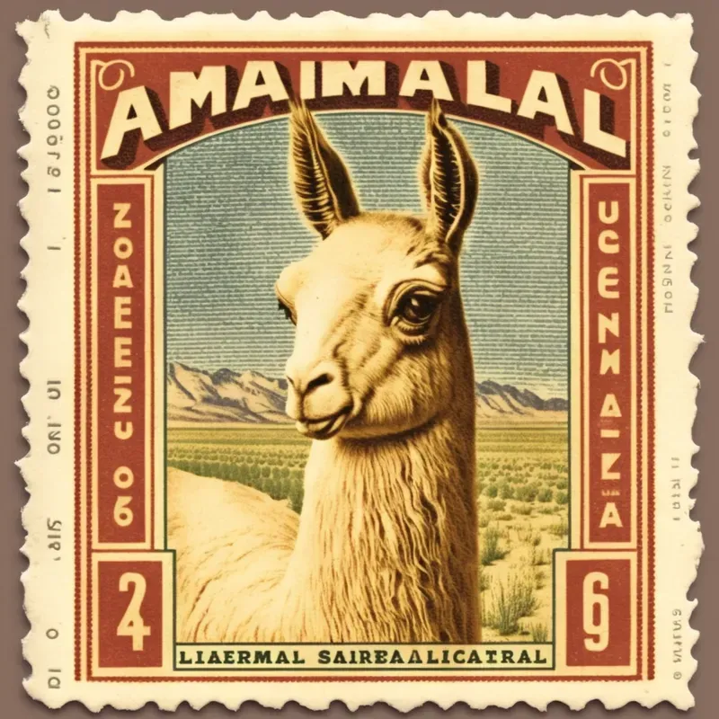 50s Vintage Postal Stamps Of Animals