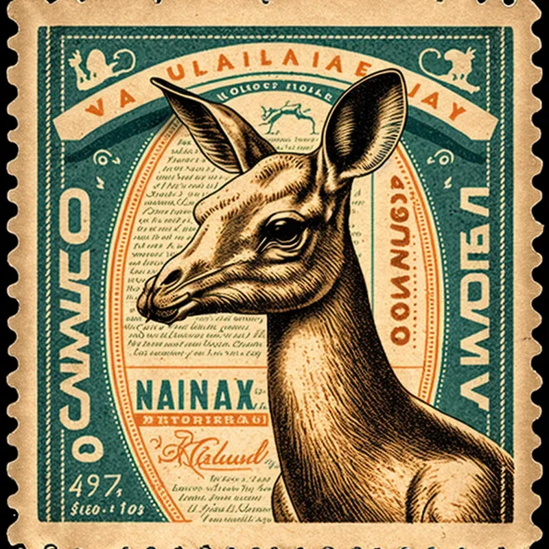 50s Vintage Postal Stamps Of Animals
