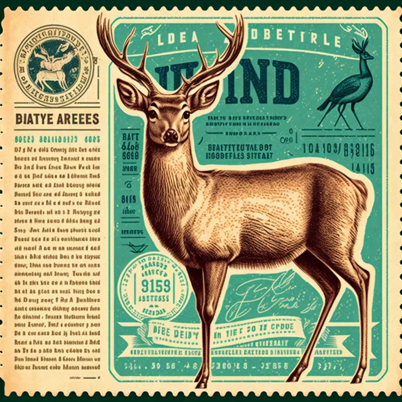 50s Vintage Postal Stamps Of Animals