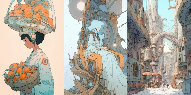 Surreal Scifi Anime Comic Stills generated by undefined