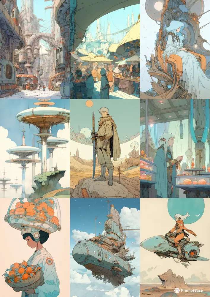 Surreal Scifi Anime Comic Stills