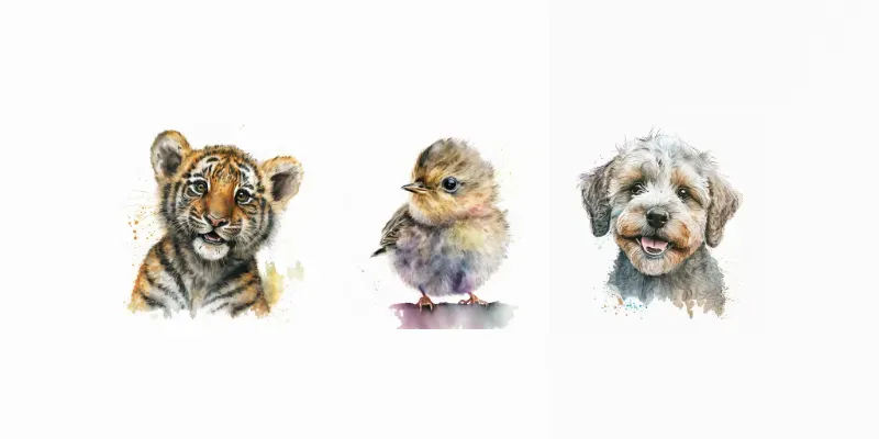 Watercolor Baby Animals generated by undefined