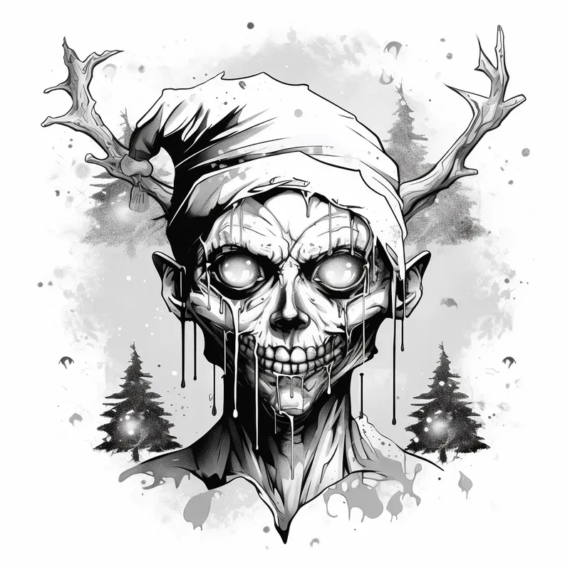 Creepy Christmas Pencil Sketches