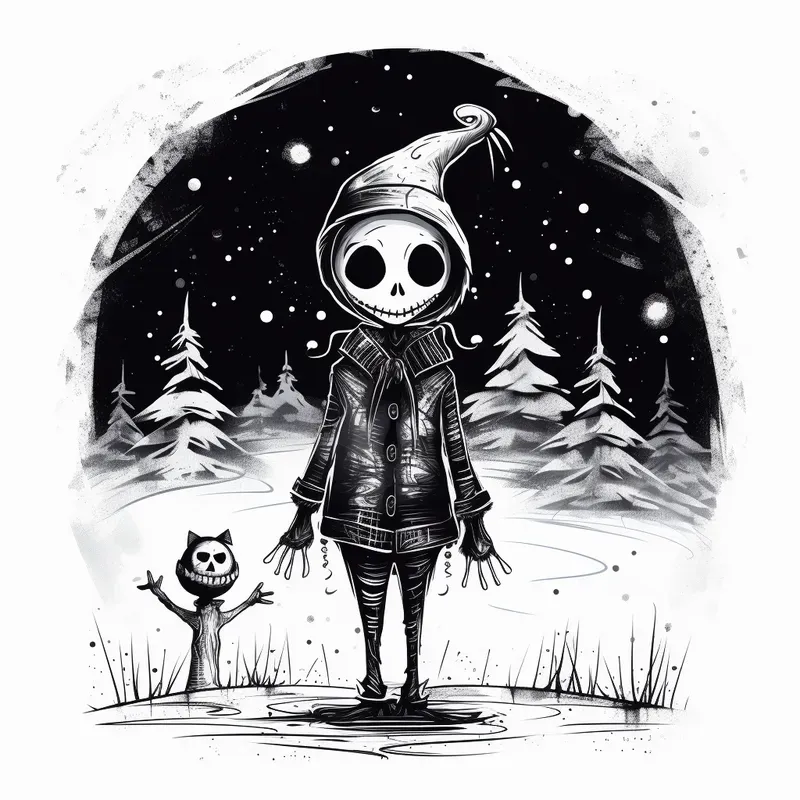 Creepy Christmas Pencil Sketches