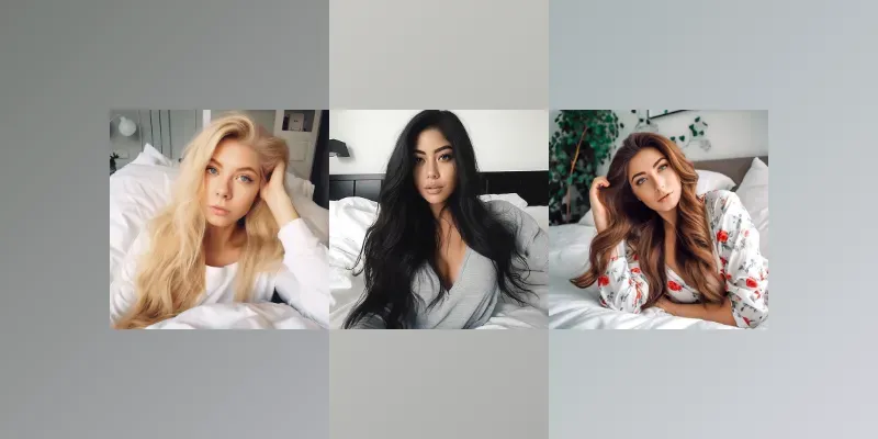 Photos Of Beautiful Models In Beds generated by undefined