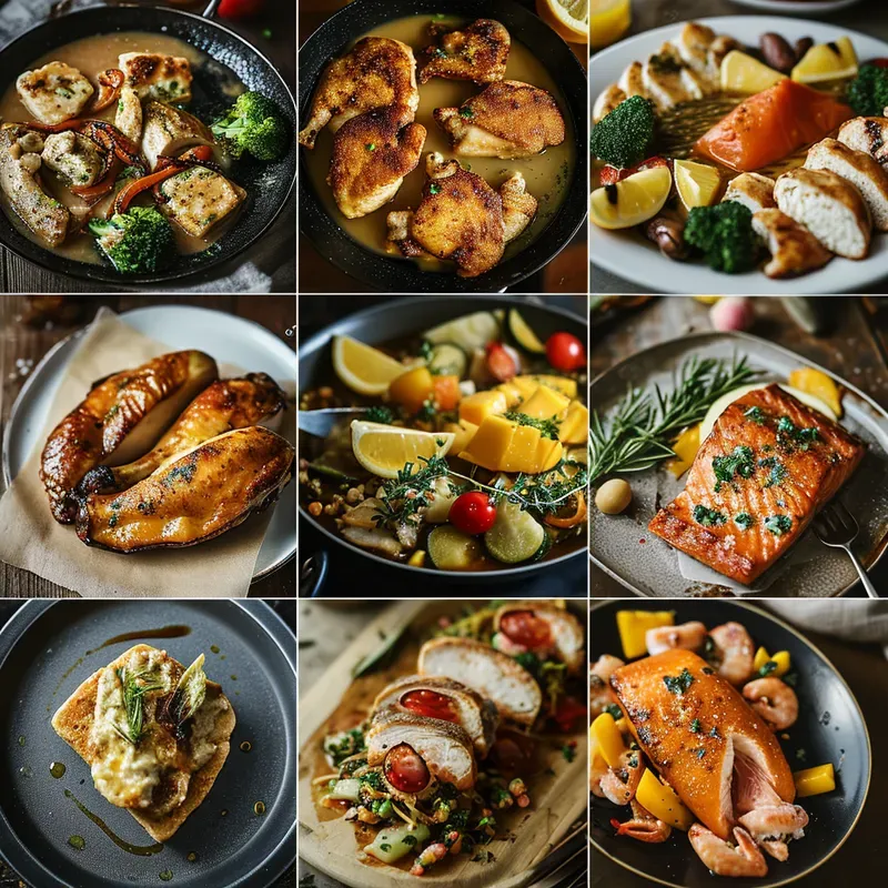 Sets Of Refined Snacks And Main Dishes