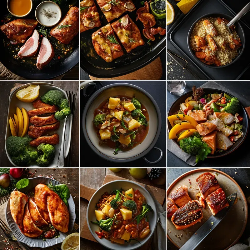 Sets Of Refined Snacks And Main Dishes