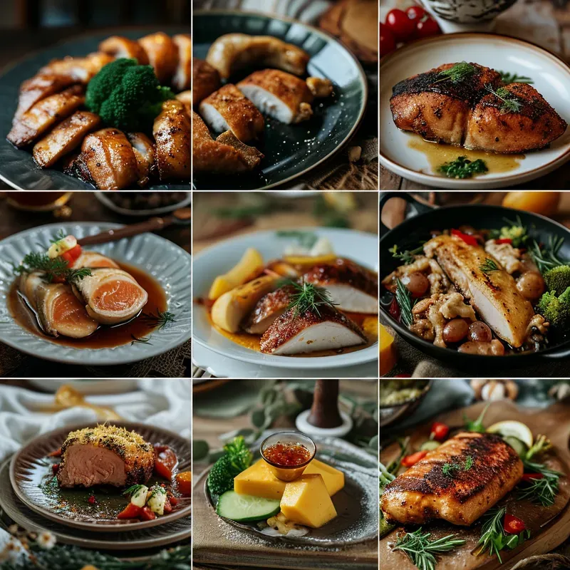 Sets Of Refined Snacks And Main Dishes
