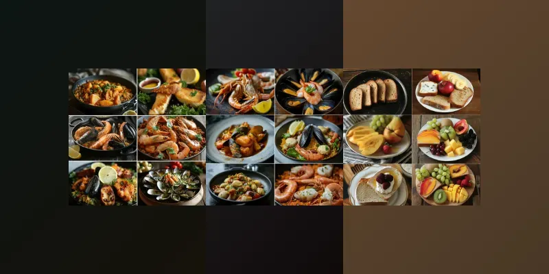 Sets Of Refined Snacks And Main Dishes generated by undefined