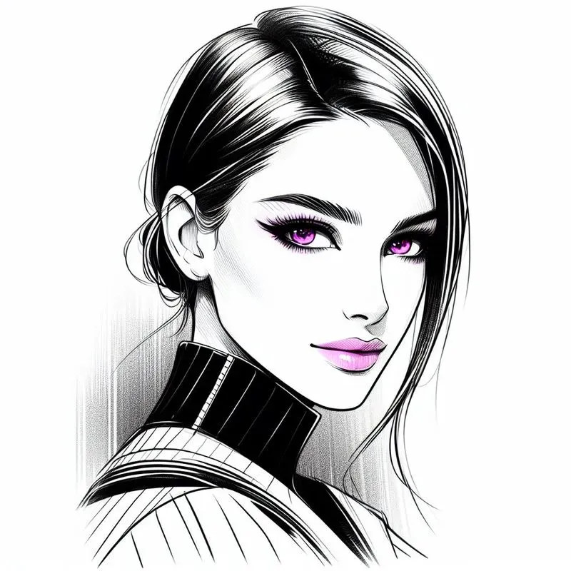 Pencil Portrait Beautiful Models