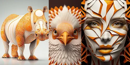 Abstract Fractal Characters generated by midjourney