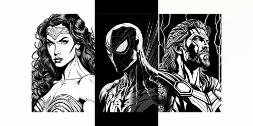 Hero Coloring Book Portraits generated by midjourney