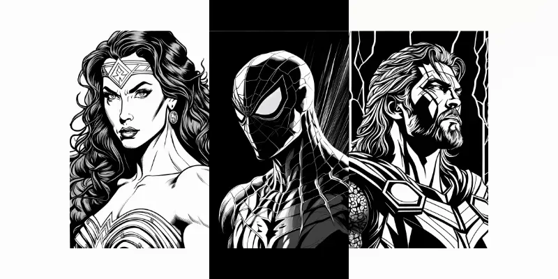 Hero Coloring Book Portraits generated by undefined