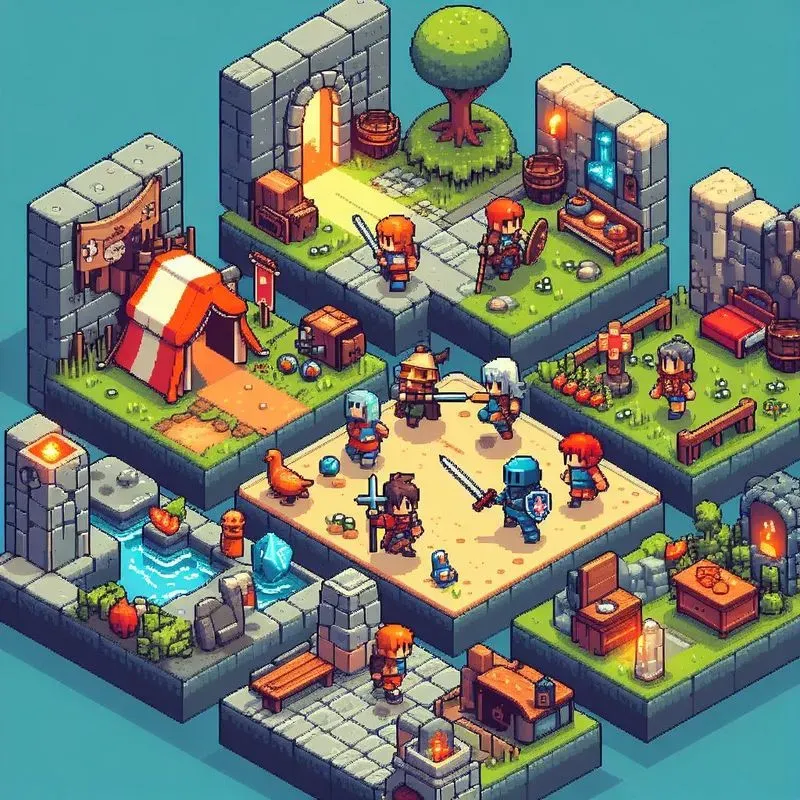 Isometric Gameboy Scenes