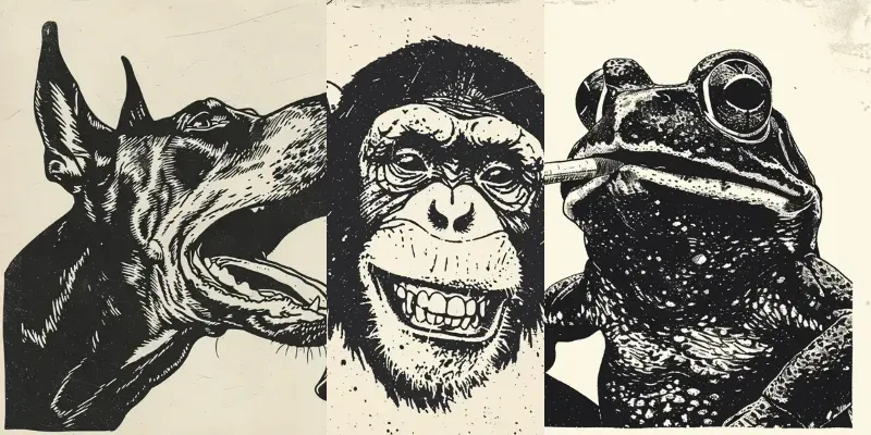 Monochromatic Stylish Animal Portraits generated by undefined