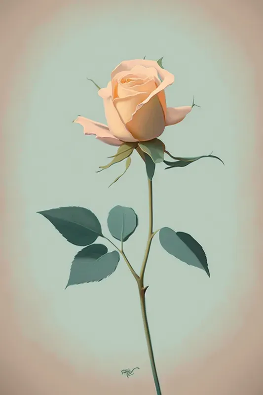 Minimalist Single Flower Nature Art