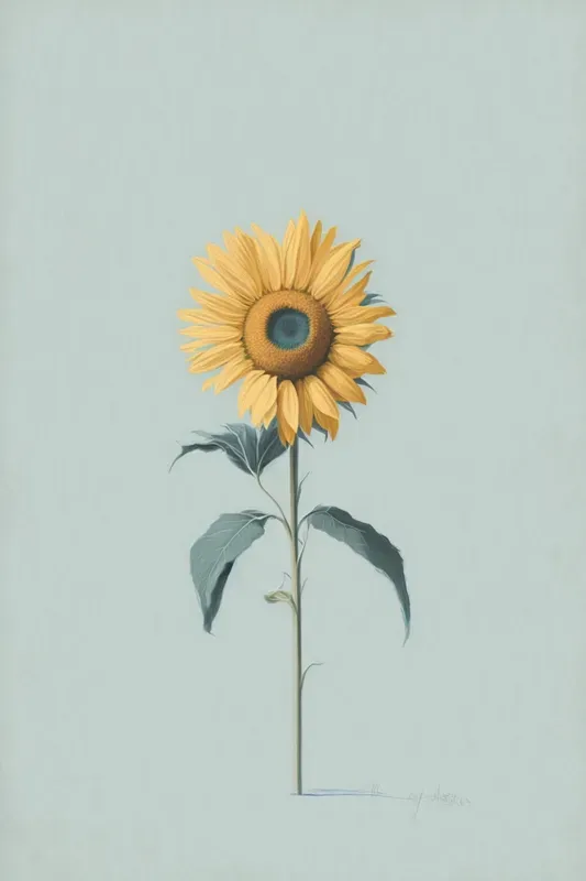 Minimalist Single Flower Nature Art