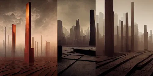 Surreal Sepia Landscapes generated by midjourney