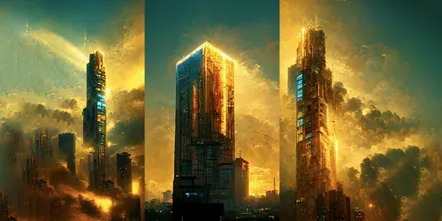 Cyberpunk Skyscraper generated by midjourney