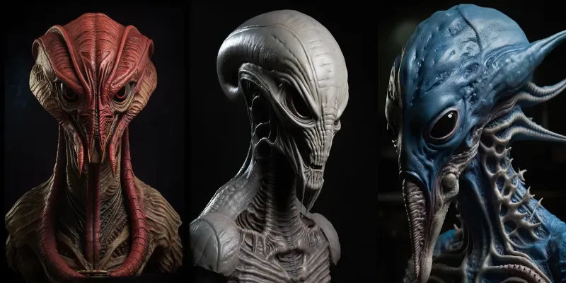 Alien Portraits In Rick Baker Style generated by undefined