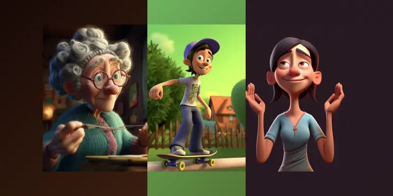 3D Pixar Human Characters generated by undefined