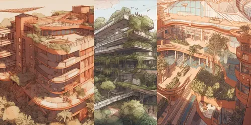 Eco Architecture - Enviroscapes generated by midjourney