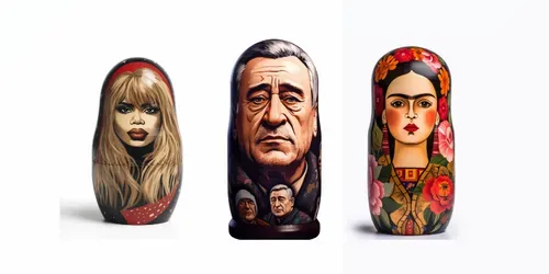 Matryoshka Stars Celebrities Russian Dolls generated by midjourney