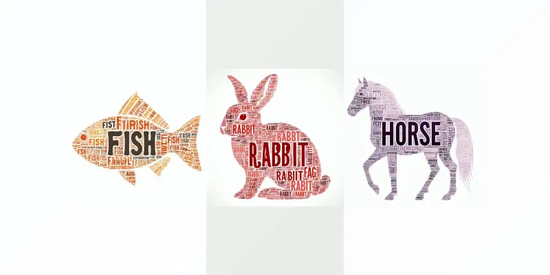 Calligram Words Animals generated by undefined