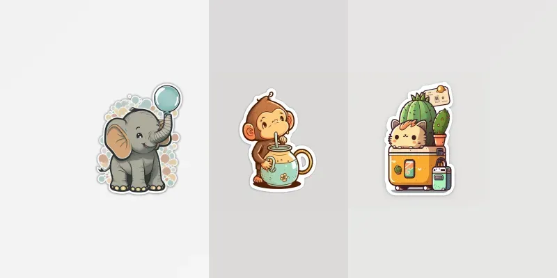 Adorable Animals Stickers generated by undefined