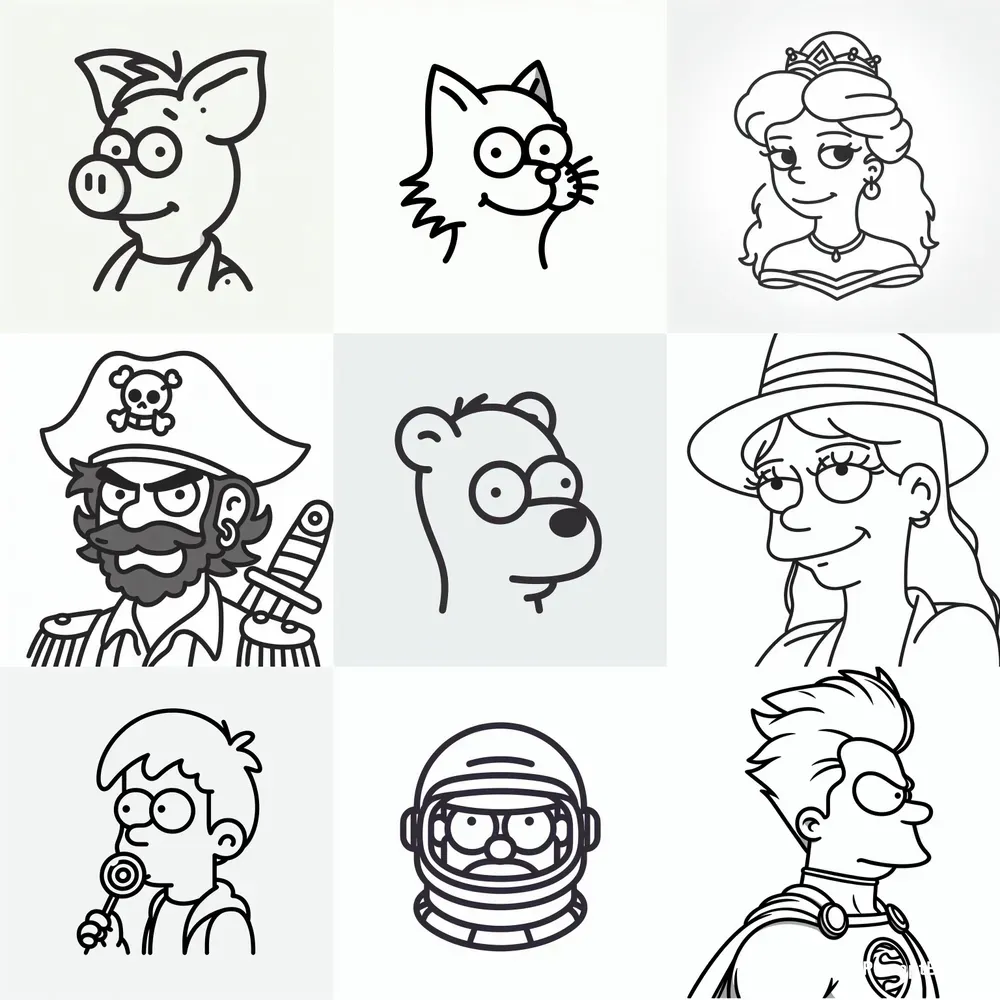 Lineal White Cartoons