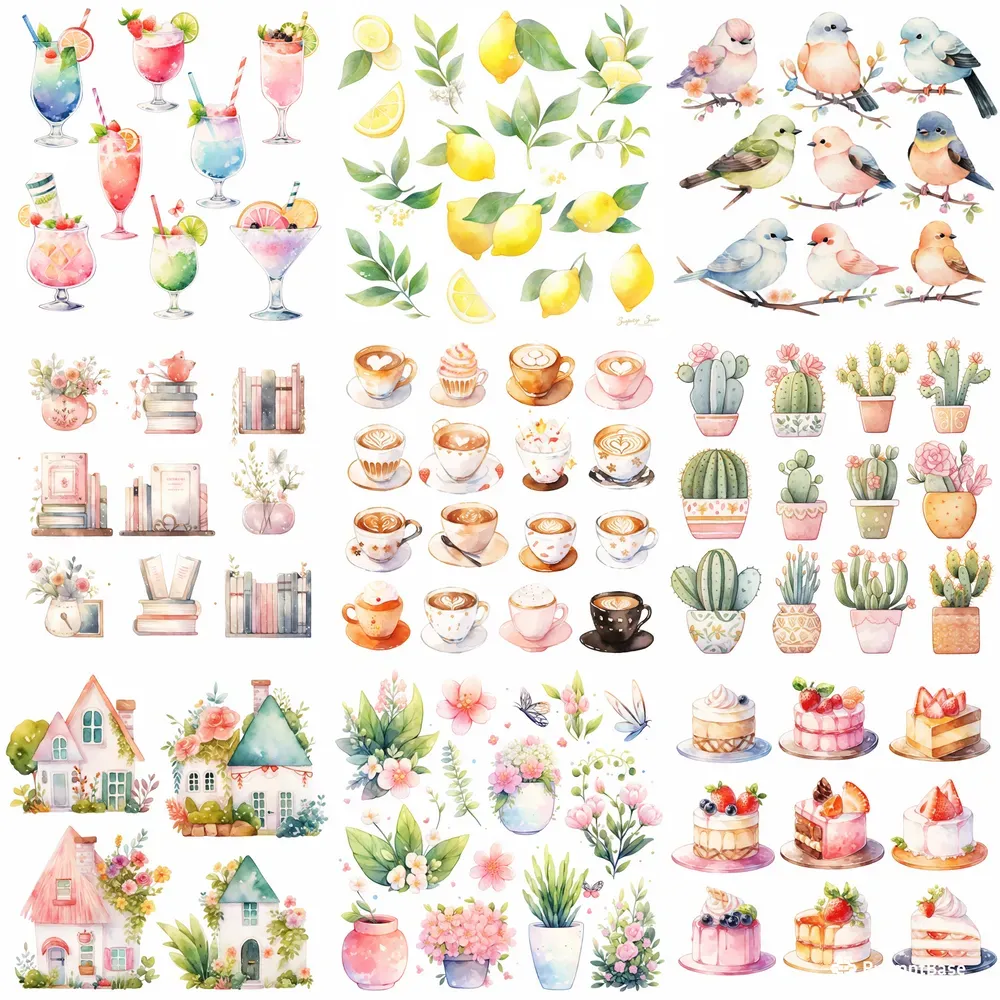 Soft Watercolor Clipart Sets