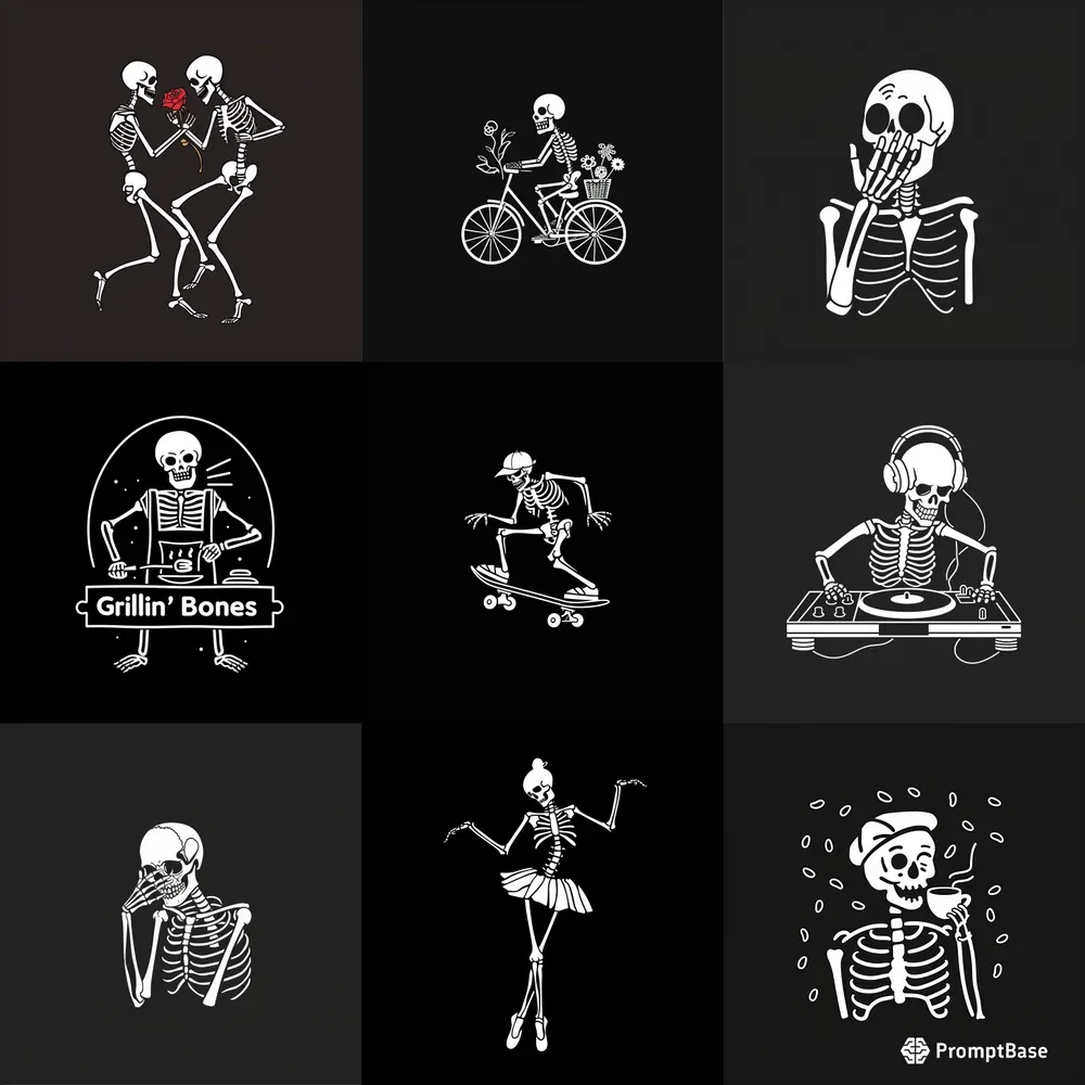 Funny Skeleton Vector Art