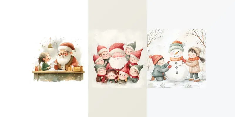 Cozy Watercolor Christmas Illustrations