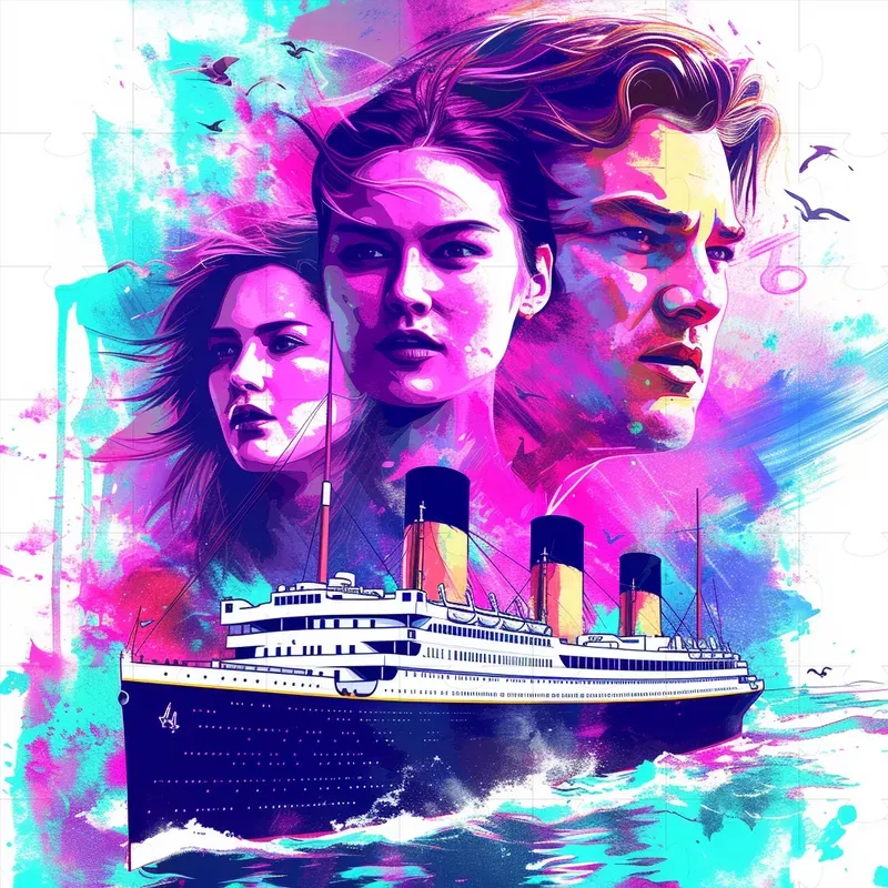 Movie Posters In Colorful Layers