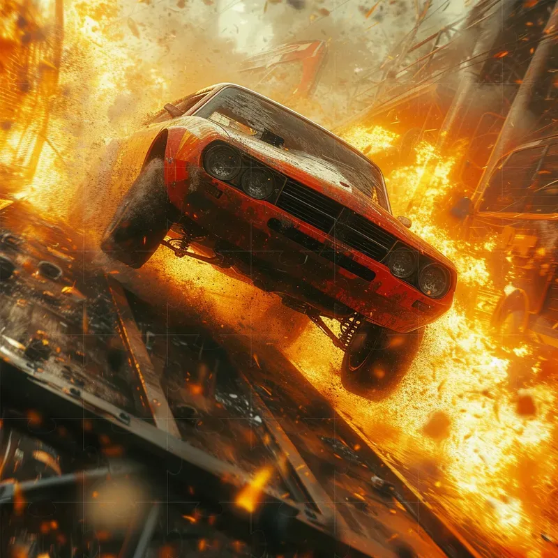 Realistic Action Shots In Fire Explosions